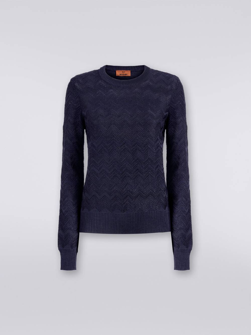 Missoni Pullover girocollo in viscosa e lana chevron Sconti VIP