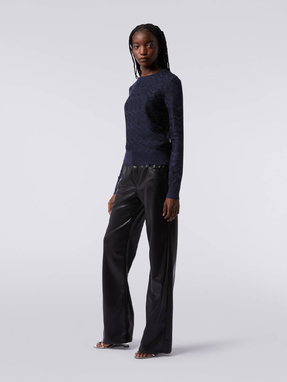 Missoni Pullover girocollo in viscosa e lana chevron Sconti VIP