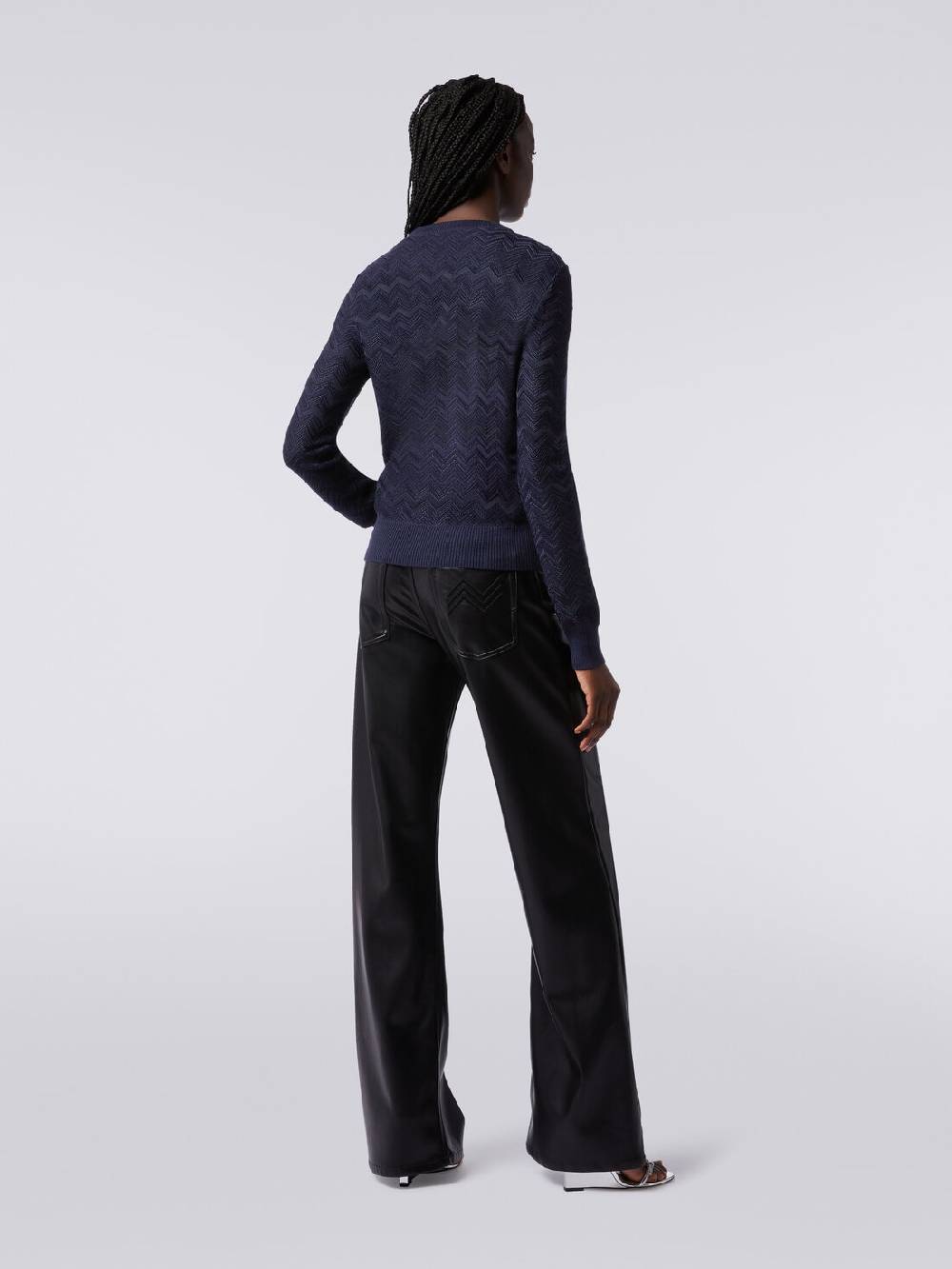 Missoni Pullover girocollo in viscosa e lana chevron Sconti VIP
