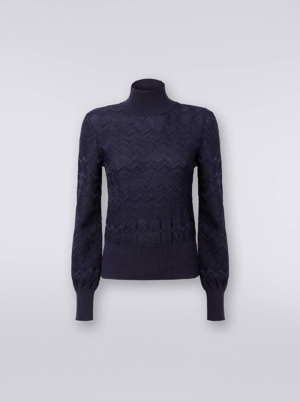 Missoni Pullover a collo alto in viscosa e lana chevron Prezzo basso