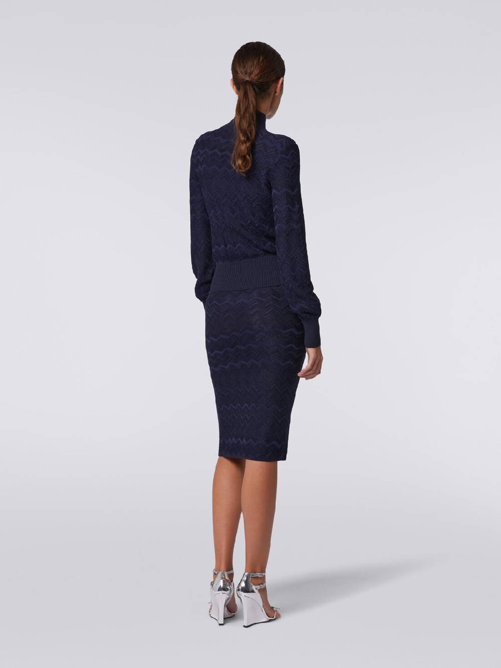 Missoni Pullover a collo alto in viscosa e lana chevron Prezzo basso