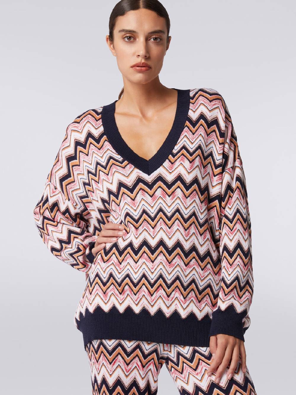 Missoni Maglia oversize zig zag con profili a contrasto ACQUISTA ORA