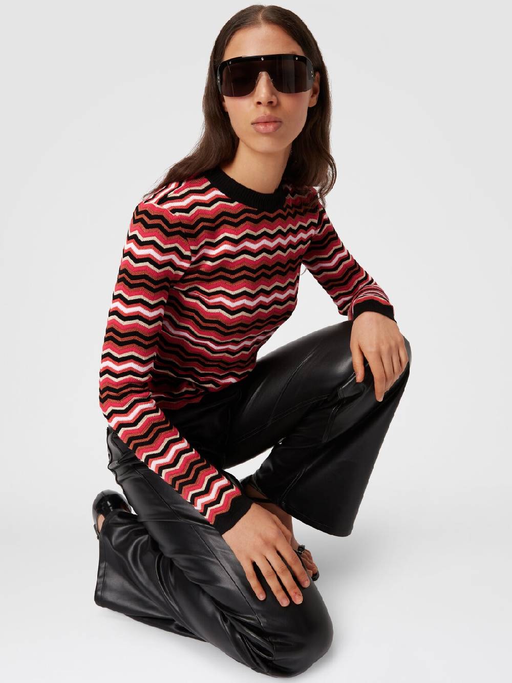 Missoni Pullover girocollo in cotone e viscosa zig zag Latest stili