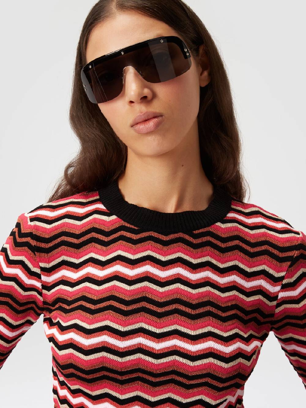 Missoni Pullover girocollo in cotone e viscosa zig zag Latest stili