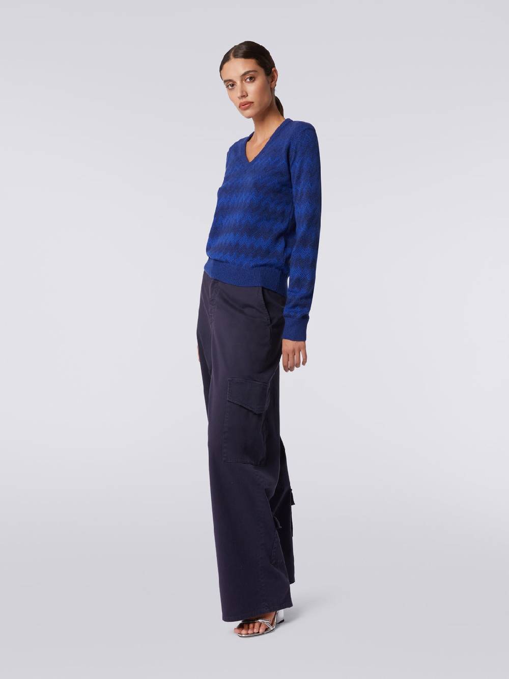 Missoni Pullover con scollo a V in cachemire con zig zag Ultimo giorno