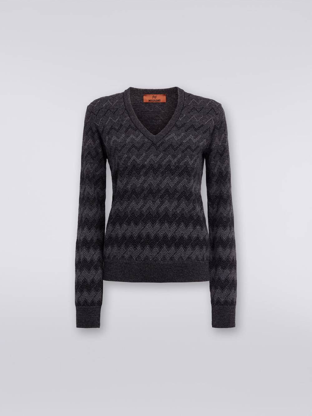 Missoni Pullover con scollo a V in cachemire con zig zag Promozione temporanea