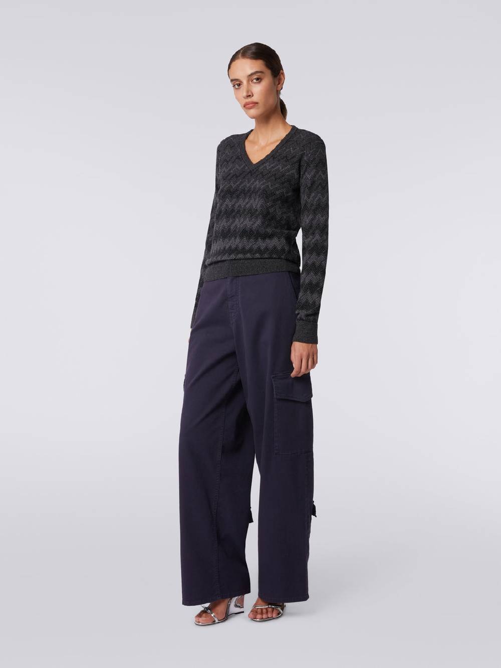 Missoni Pullover con scollo a V in cachemire con zig zag Promozione temporanea
