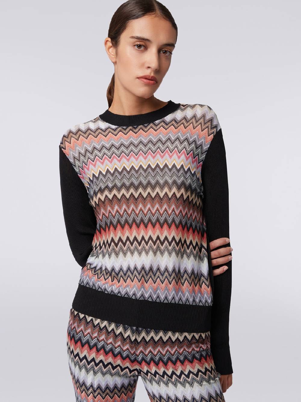 Missoni Pullover girocollo in viscosa zig zag Fino al 50% di sconto