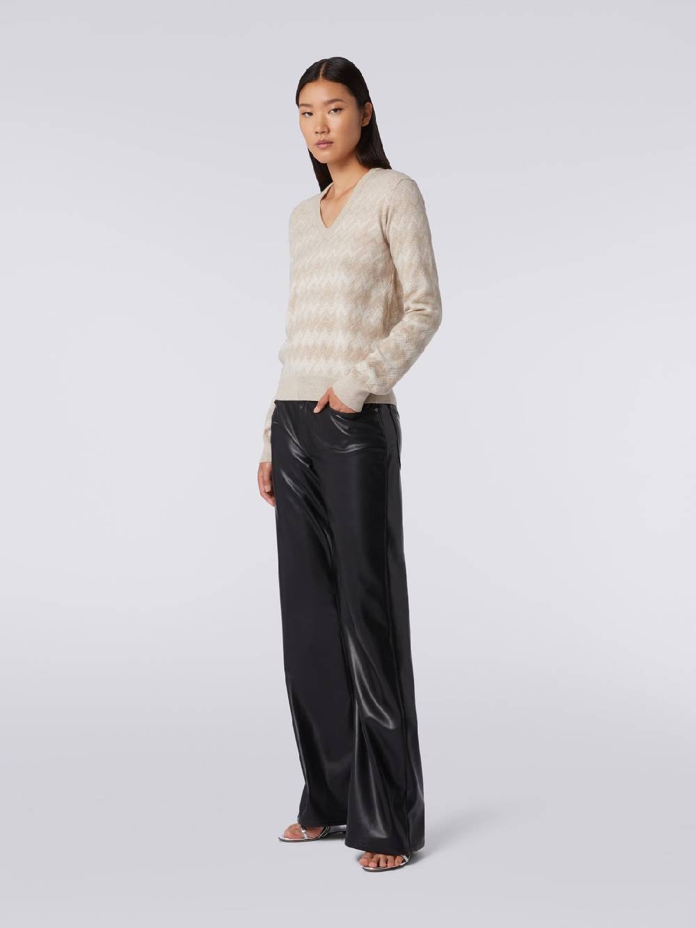 Missoni Pullover con scollo a V in cachemire con zig zag Fino al 60% di sconto