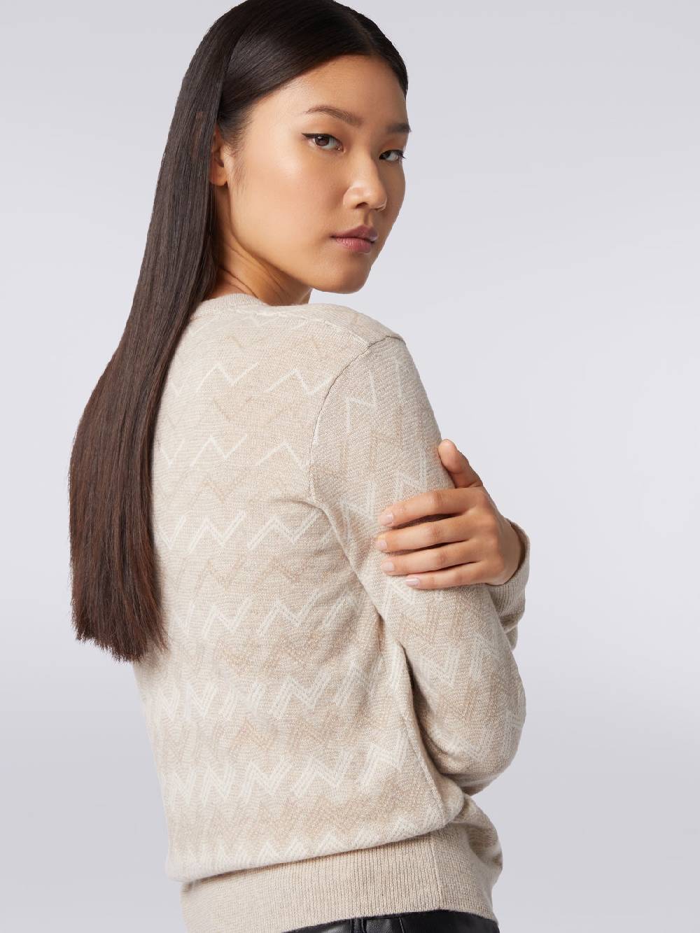 Missoni Pullover con scollo a V in cachemire con zig zag Fino al 60% di sconto