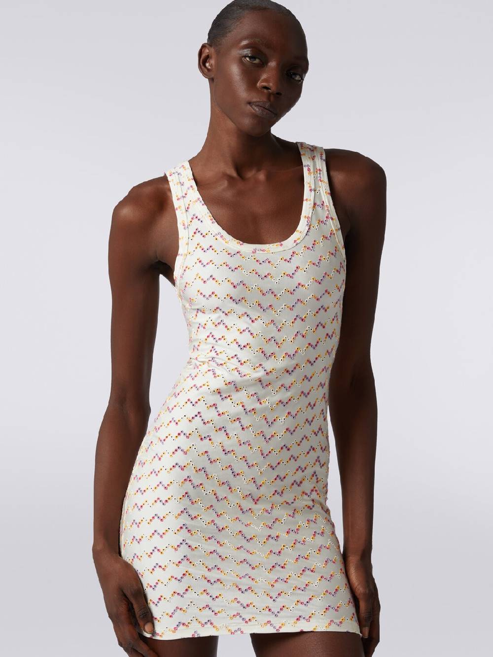 Missoni Mini-abito smanicato stretch con pizzo sangallo Solo un giorno rimasto