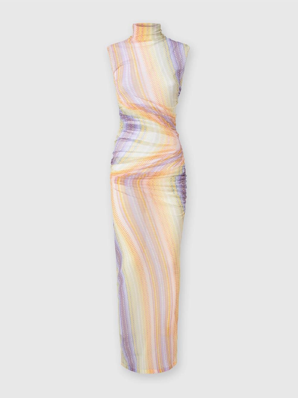 Missoni Abito lungo a collo alto in tulle con arricciature laterali Super sconto