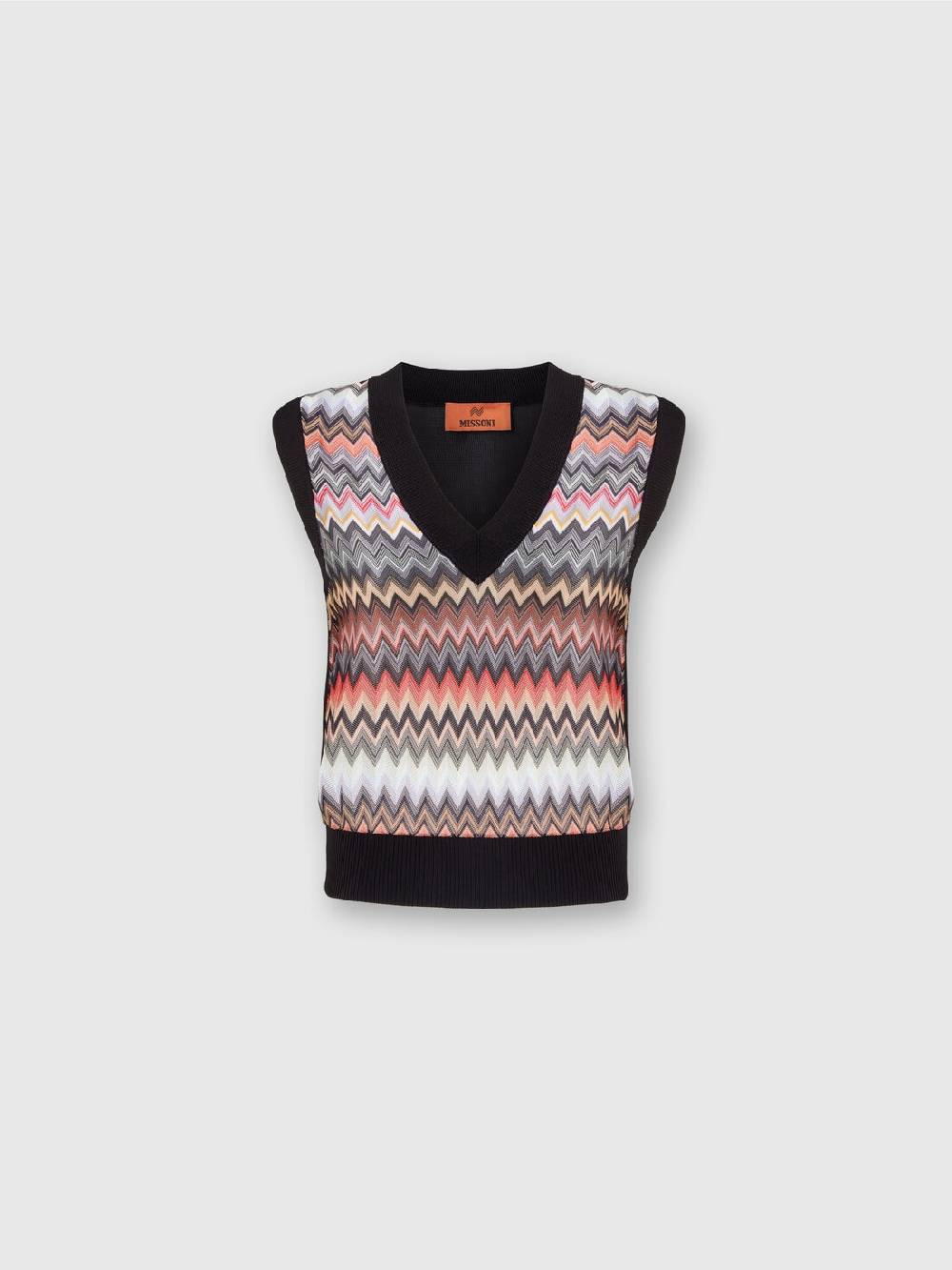 Missoni Gilet in maglia di viscosa zig zag con profili a contrasto 50% di sconto con spedizione gratuita