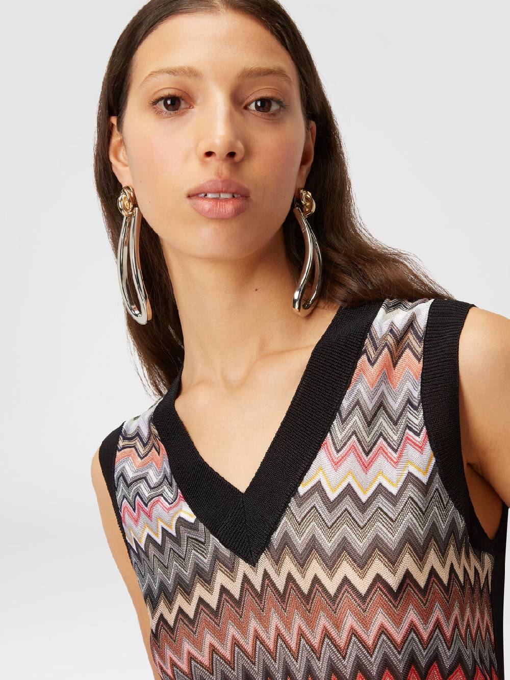 Missoni Gilet in maglia di viscosa zig zag con profili a contrasto 50% di sconto con spedizione gratuita