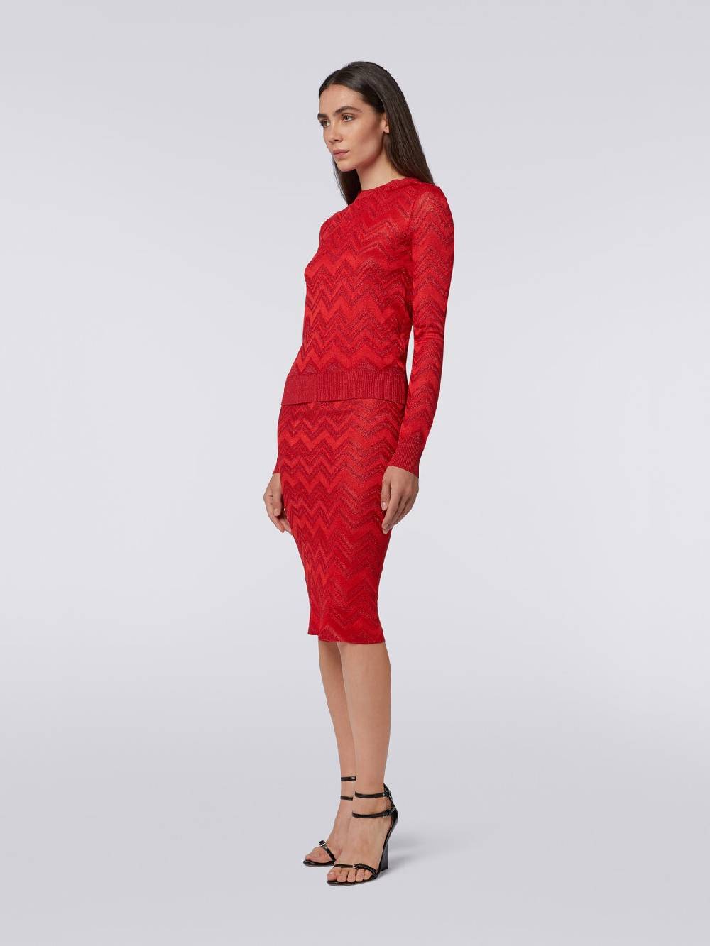 Missoni Maglia girocollo in misto viscosa zig zag con lurex Esporta salva