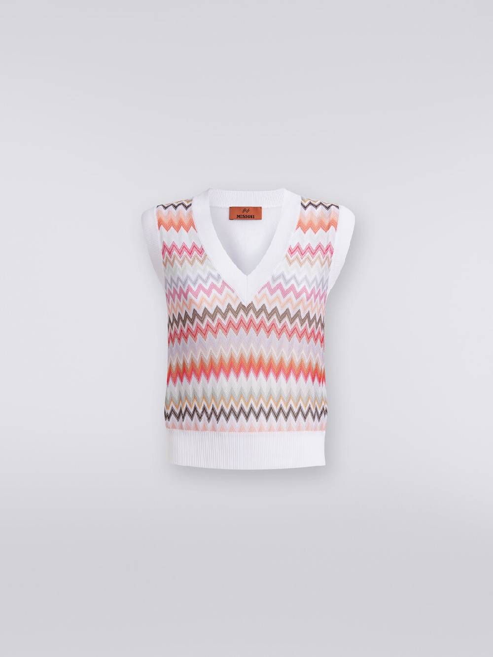 Missoni Gilet in maglia di viscosa zig zag con profili a contrasto Black Friday Prezzi