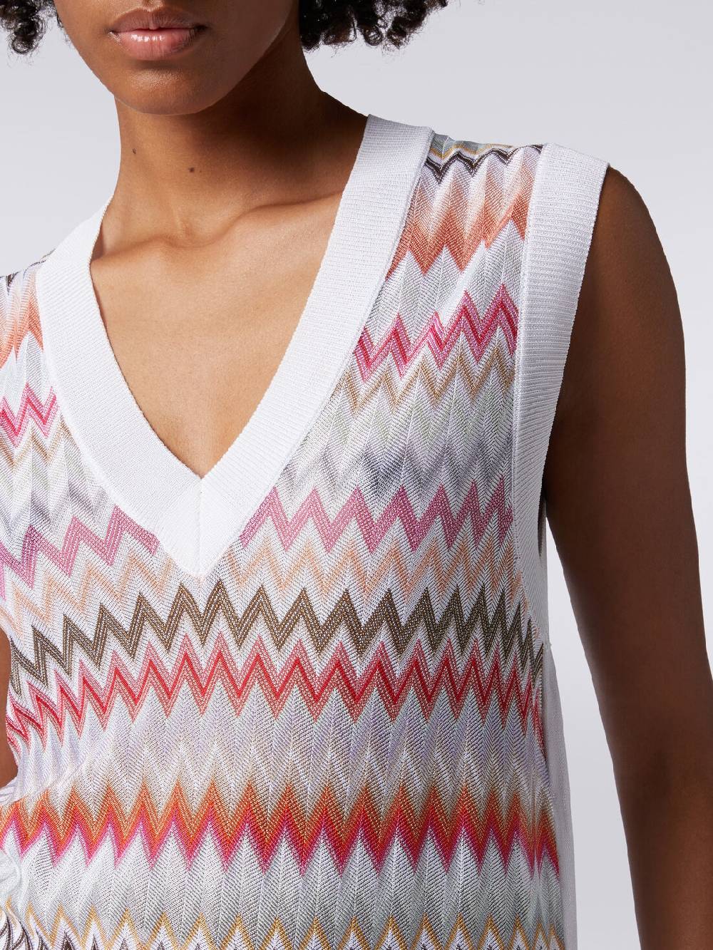 Missoni Gilet in maglia di viscosa zig zag con profili a contrasto Black Friday Prezzi