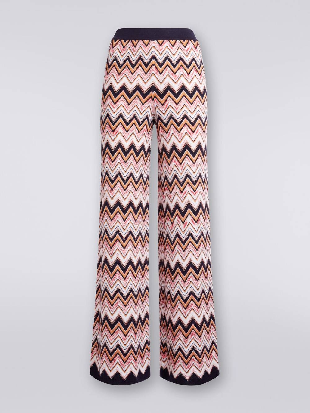 Missoni Pantaloni a palazzo in lana e viscosa chevron Duty-free