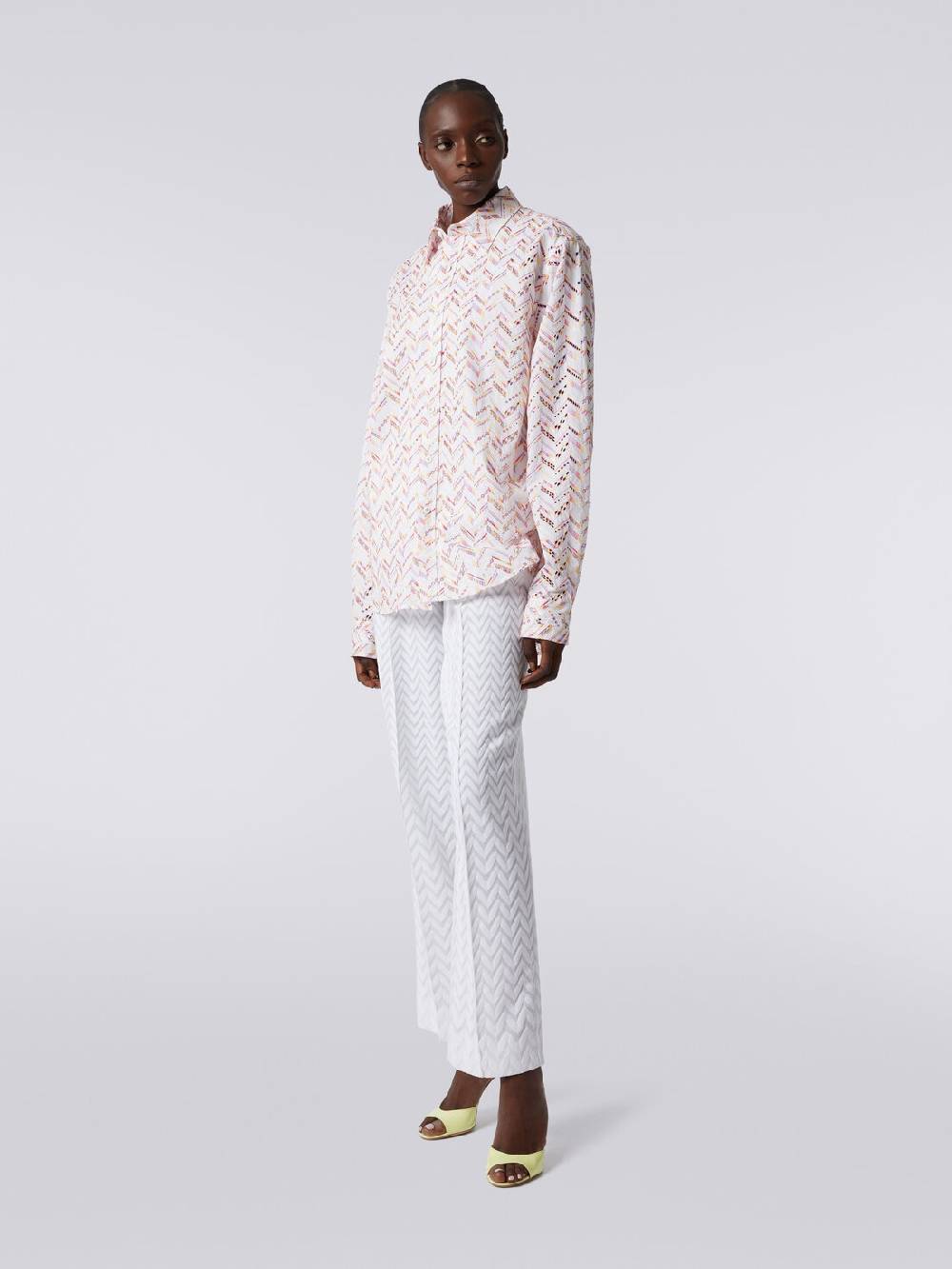 Missoni Camicia in popeline di cotone con pizzo sangallo Sconti questo mese