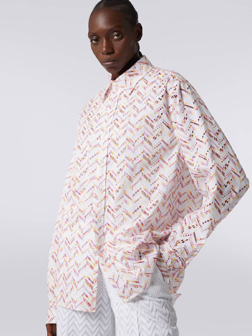 Missoni Camicia in popeline di cotone con pizzo sangallo Sconti questo mese