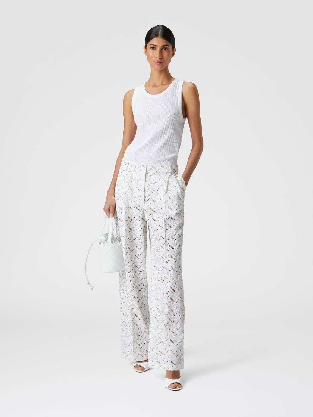 Missoni Pantaloni in popeline di cotone con pizzo sangallo Italy