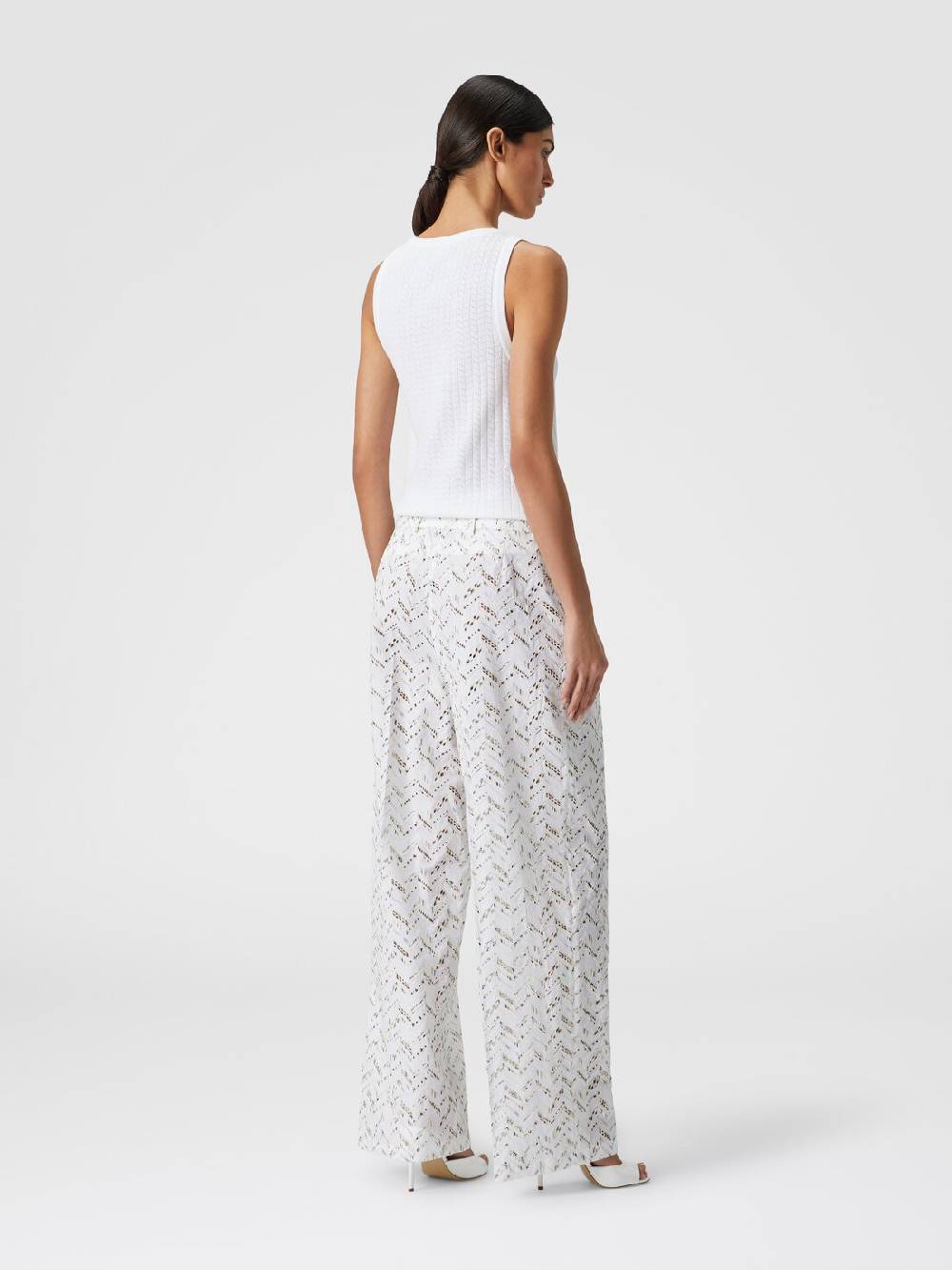 Missoni Pantaloni in popeline di cotone con pizzo sangallo Italy