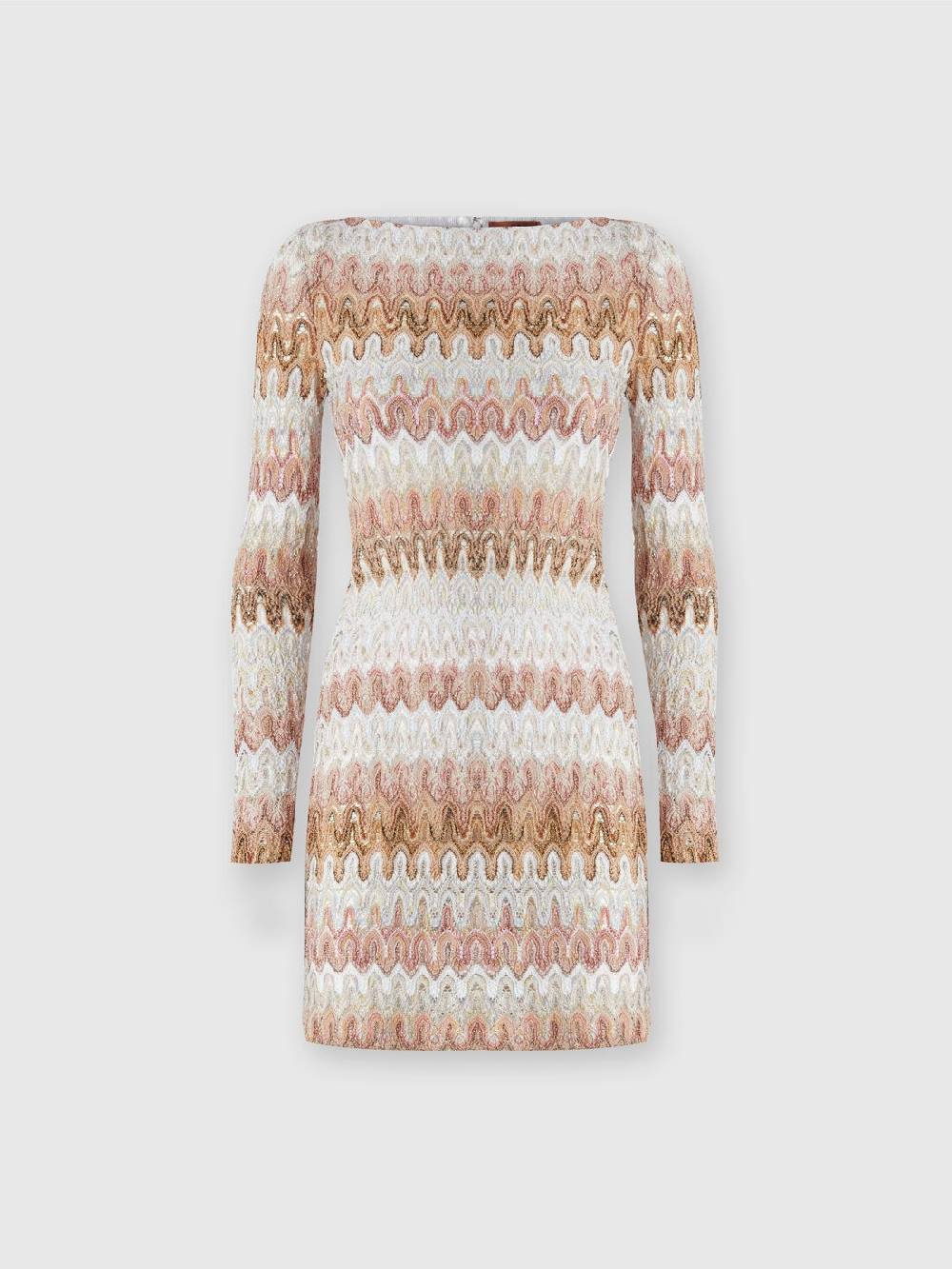 Missoni Mini-abito a maniche lunghe in misto viscosa motivo a onde Nuovo
