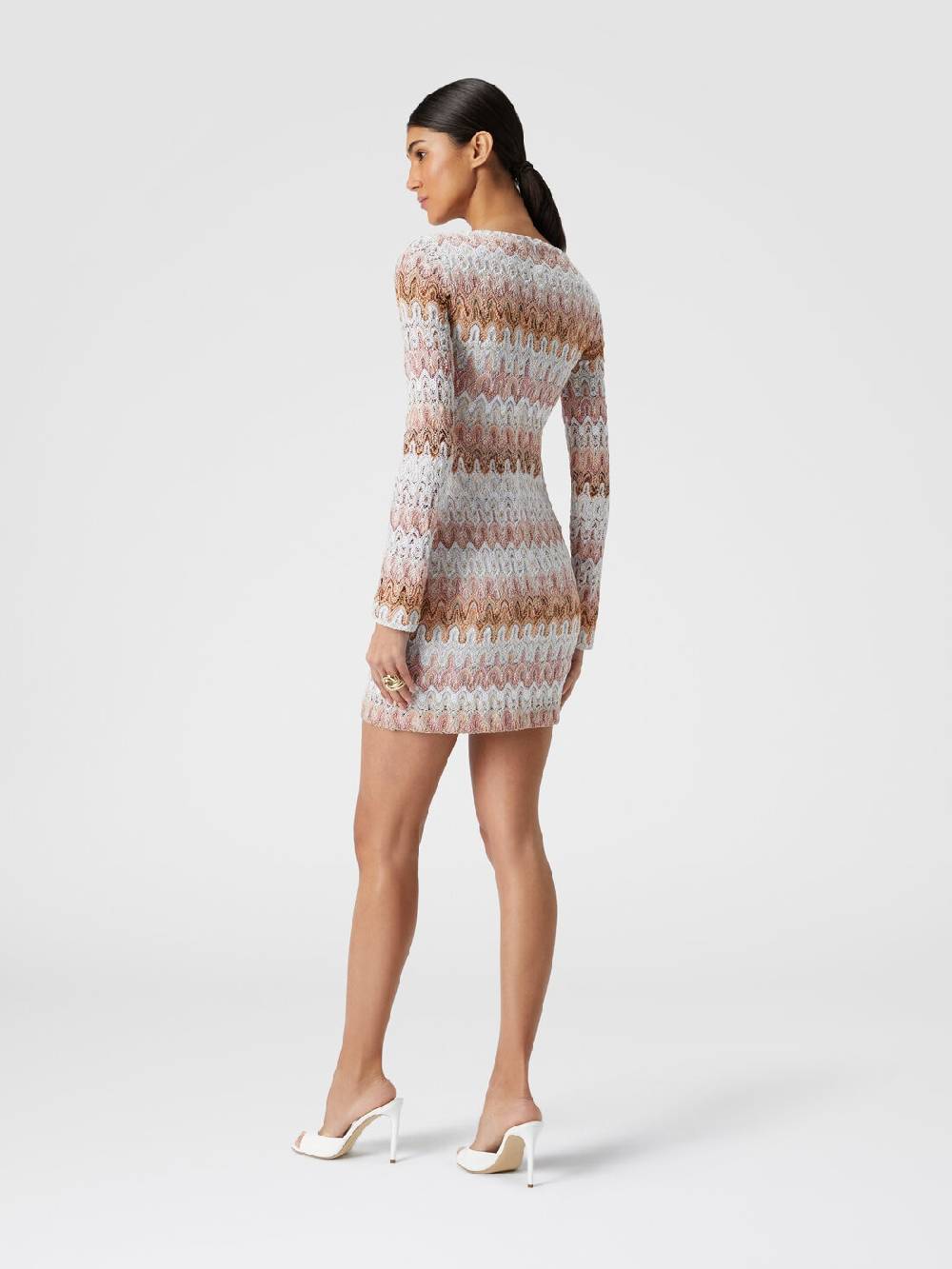 Missoni Mini-abito a maniche lunghe in misto viscosa motivo a onde Nuovo