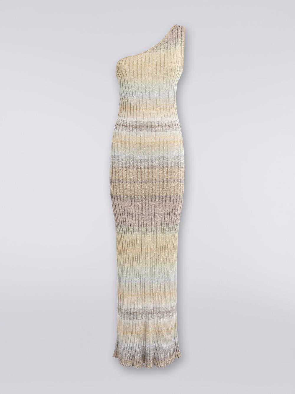 Missoni Abito lungo monospalla a costine con lurex Qualità