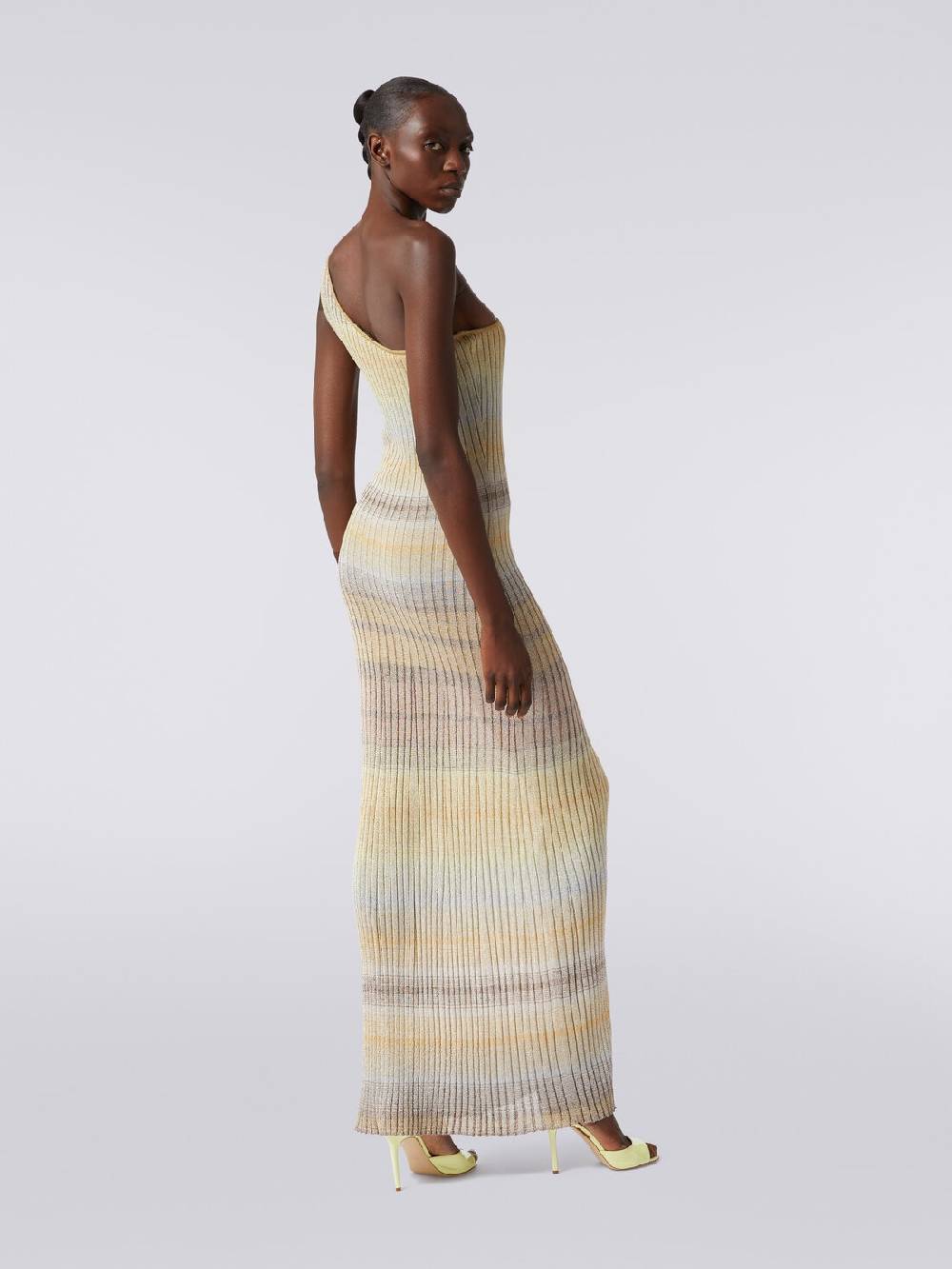 Missoni Abito lungo monospalla a costine con lurex Qualità