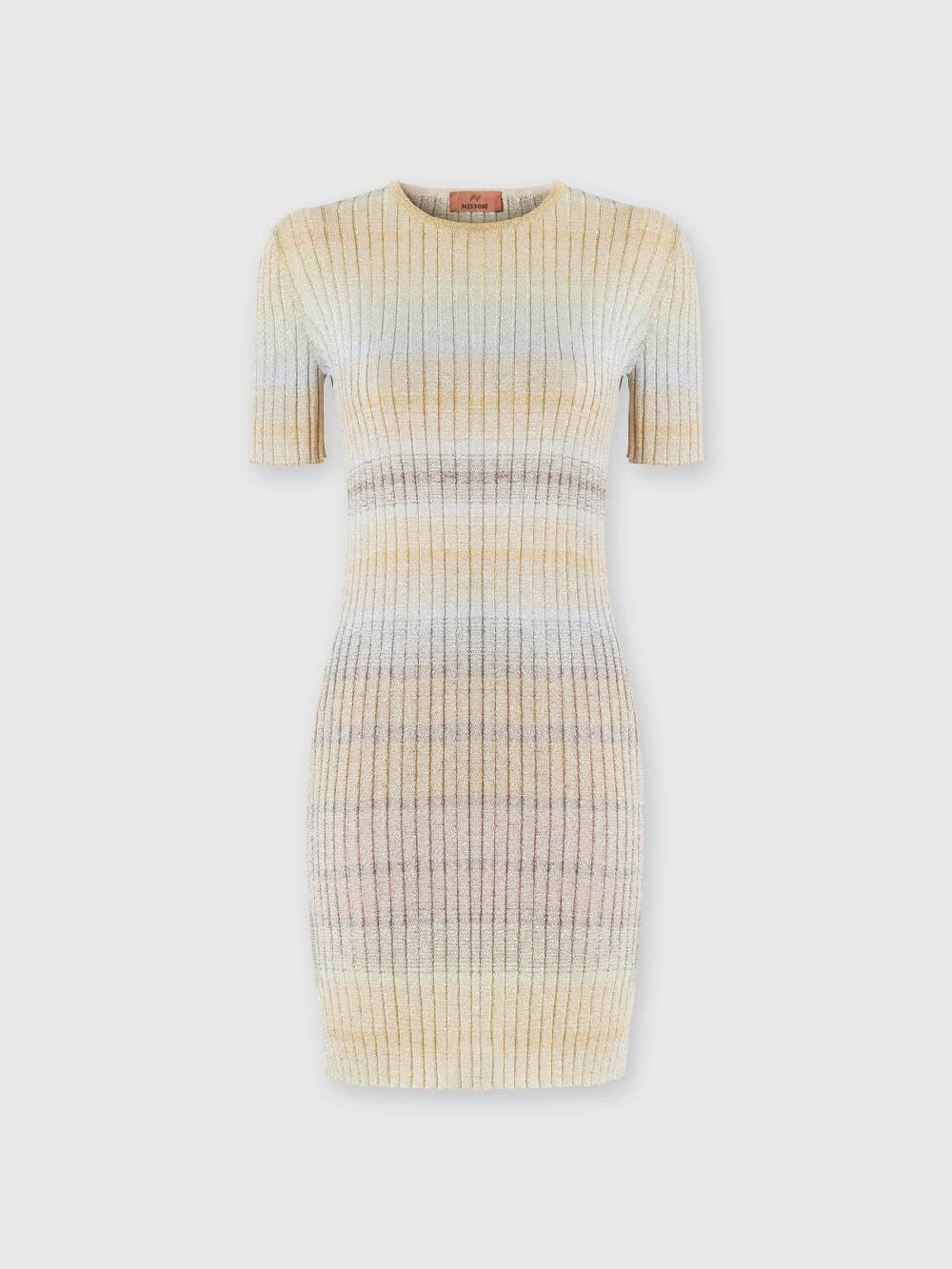 Missoni Mini-abito girocollo a costine con lurex Vendita