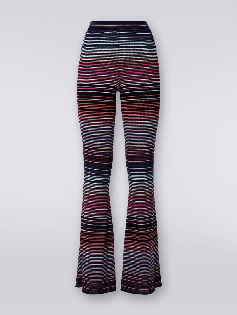 Missoni Pantaloni flare in maglia di cotone e viscosa a righe Promozione