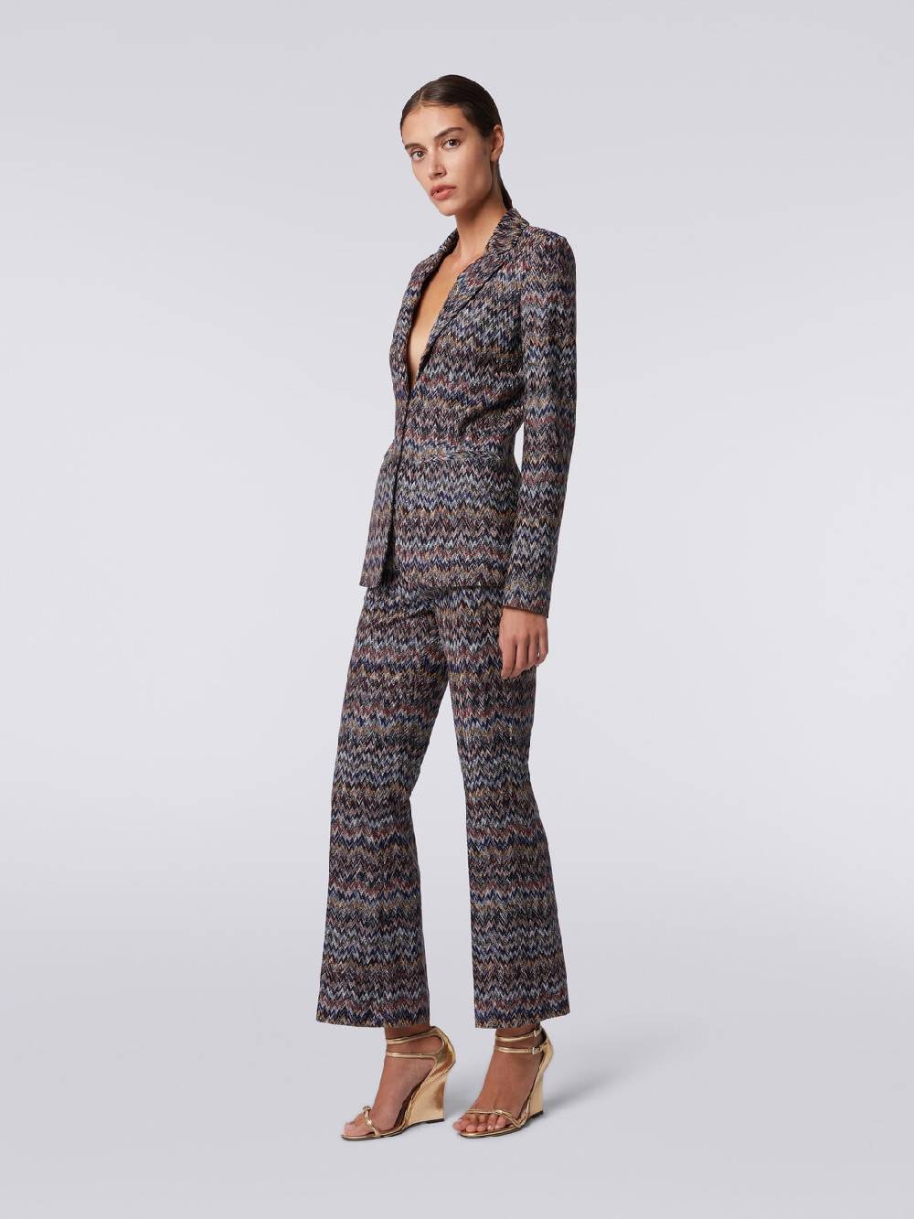 Missoni Pantaloni cropped in misto viscosa lamé zig zag Qualità Garantita
