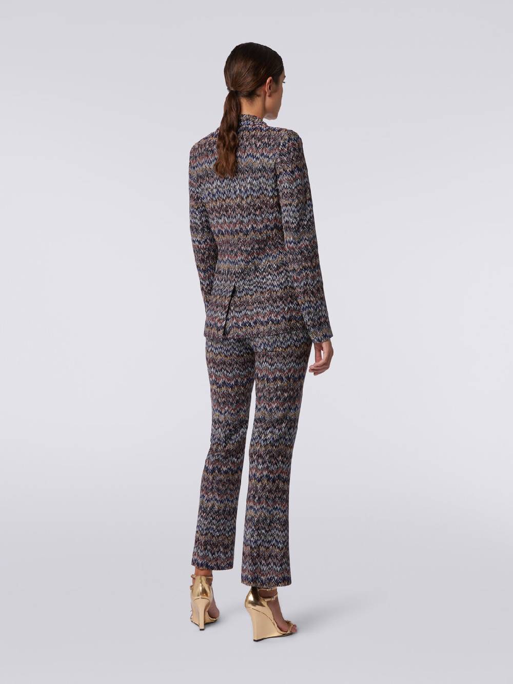 Missoni Pantaloni cropped in misto viscosa lamé zig zag Qualità Garantita