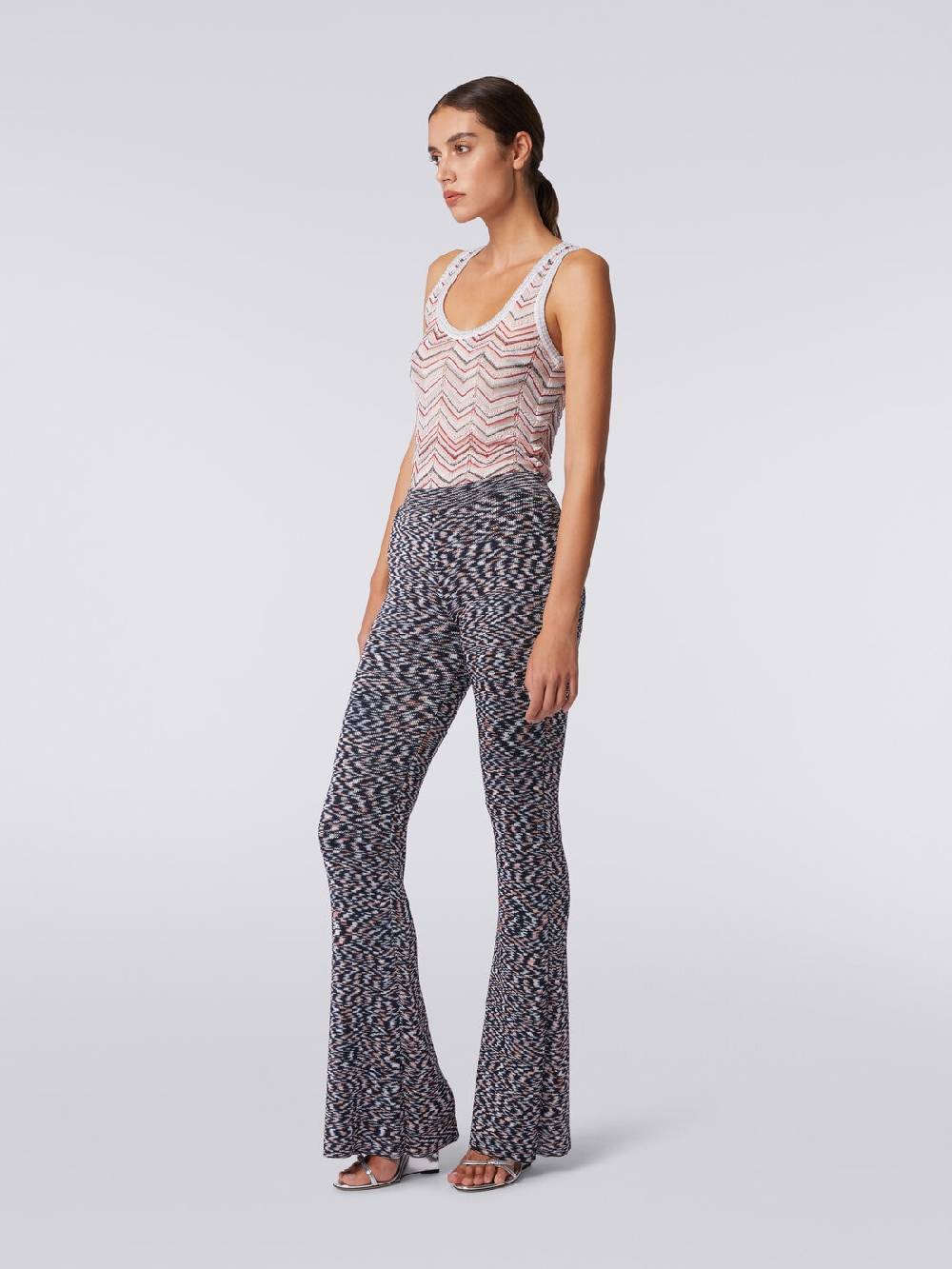 Missoni Pantaloni flare in misto viscosa fiammata Promozione Limitata
