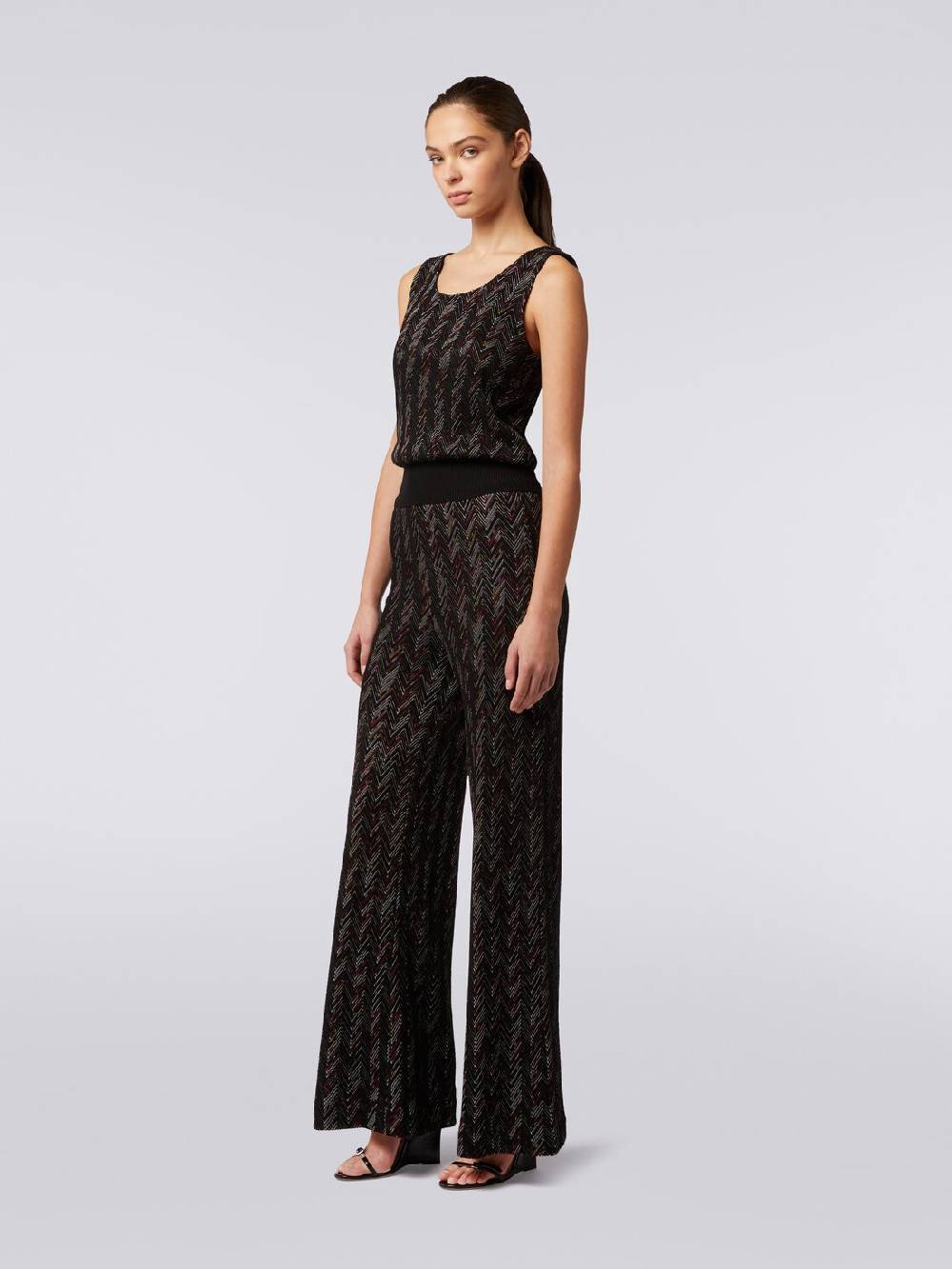 Missoni Pantaloni a palazzo in lana e viscosa zig zag Fino Al -60%