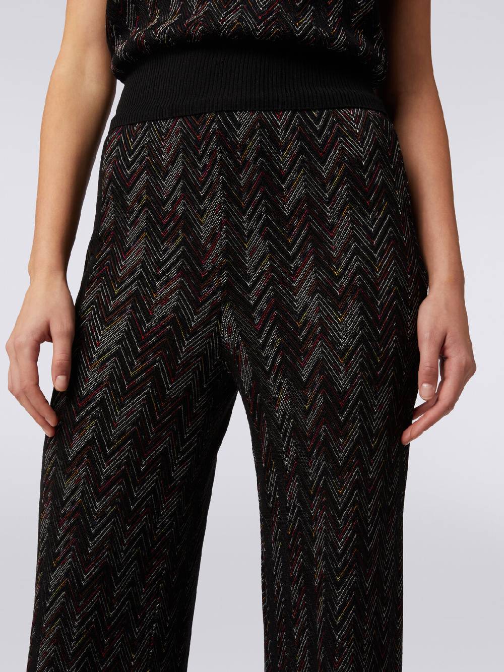 Missoni Pantaloni a palazzo in lana e viscosa zig zag Fino Al -60%