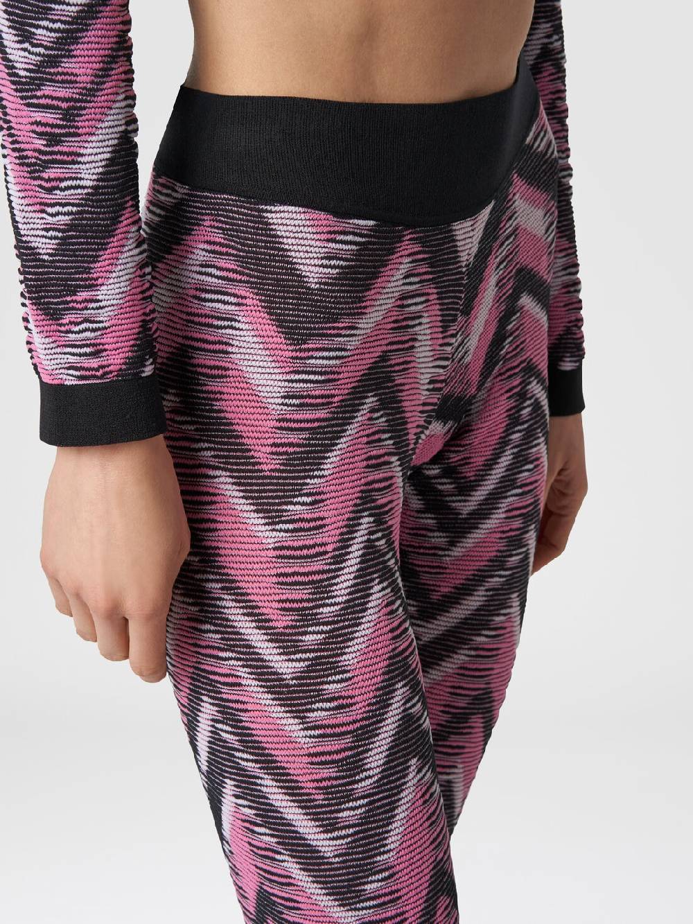 Missoni Leggings in maglia chevron con logo Prezzo Ridotto
