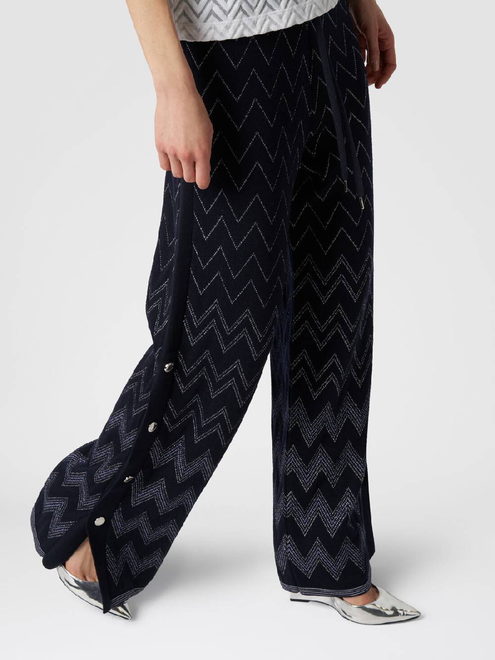 Missoni Joggers in lana e viscosa zig zag con lurex Offerta