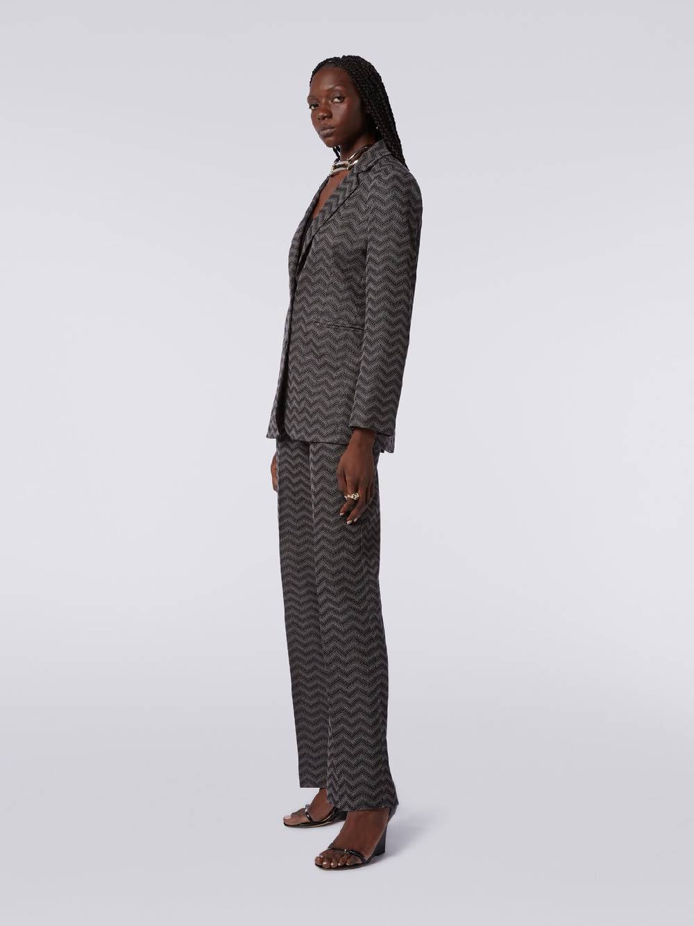 Missoni Pantaloni dritti in cotone chevron Economico