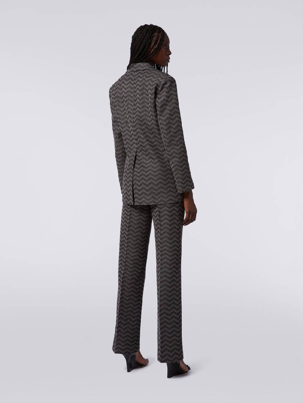 Missoni Pantaloni dritti in cotone chevron Economico
