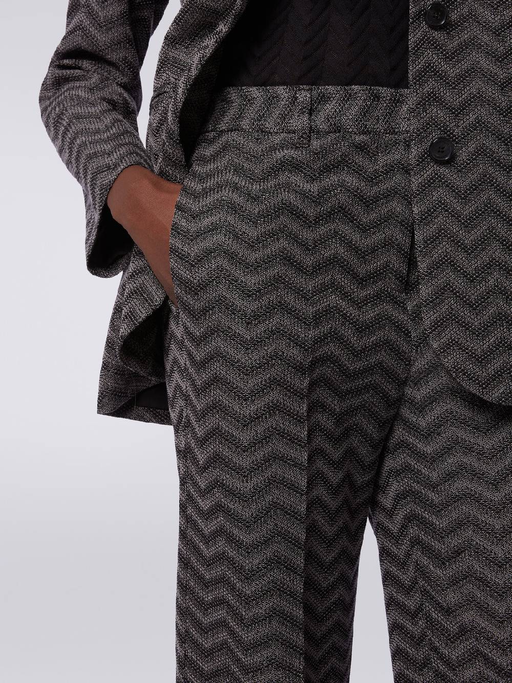 Missoni Pantaloni dritti in cotone chevron Economico