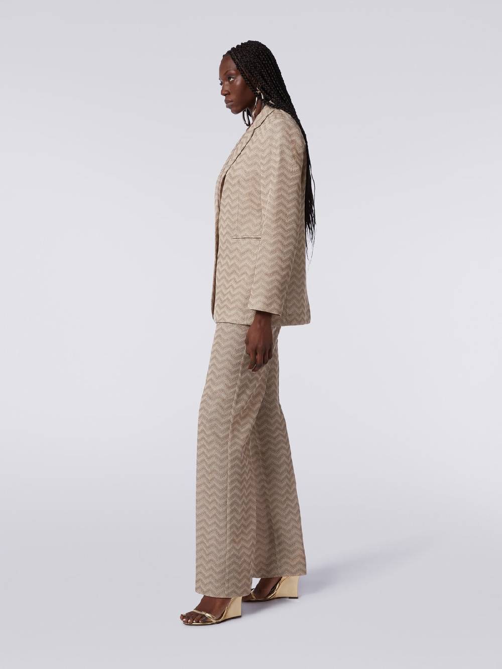 Missoni Pantaloni dritti in cotone chevron Online