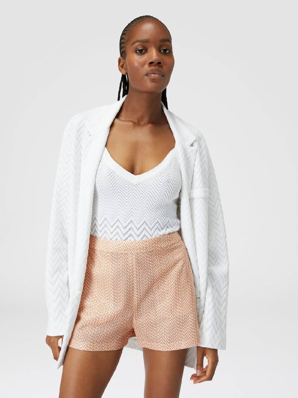 Missoni Shorts in misto viscosa lamé chevron In Vendita