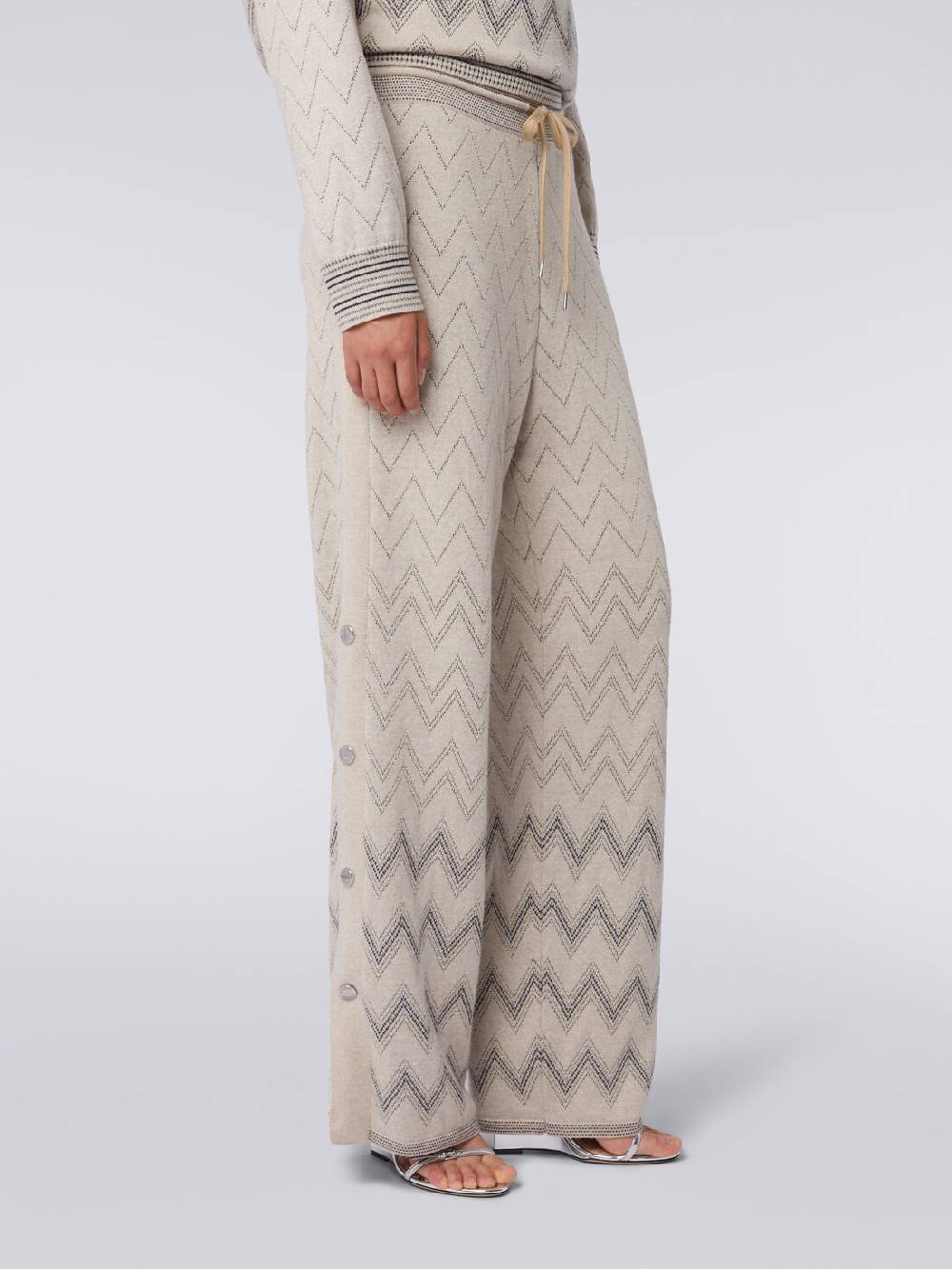 Missoni Joggers in lana e viscosa zig zag con lurex Saldi