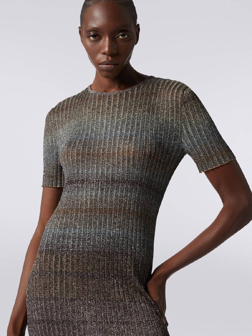 Missoni Mini-abito girocollo a costine con lurex Offerte
