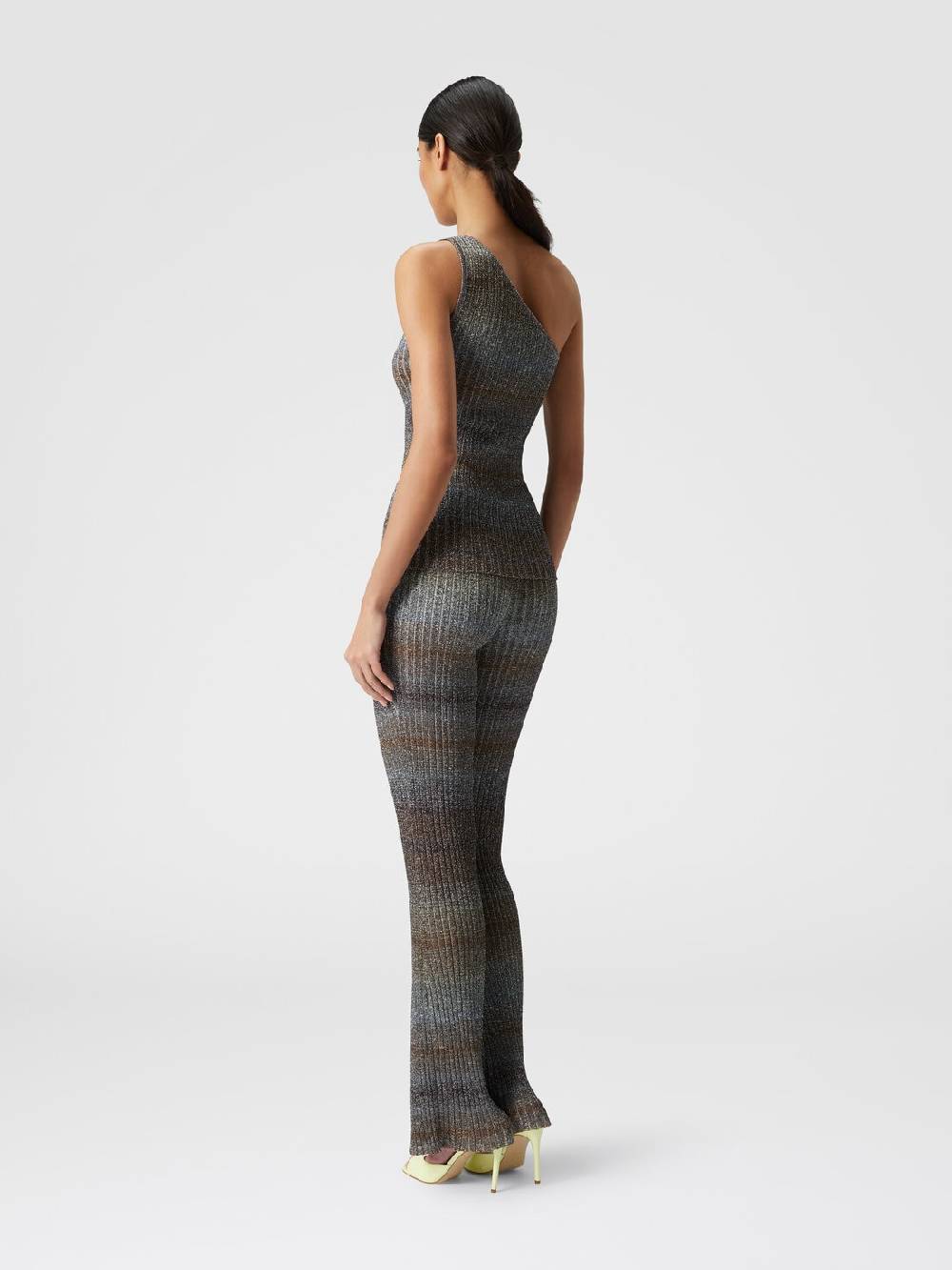 Missoni Top monospalla in viscosa lamé a costine Vendita Calda