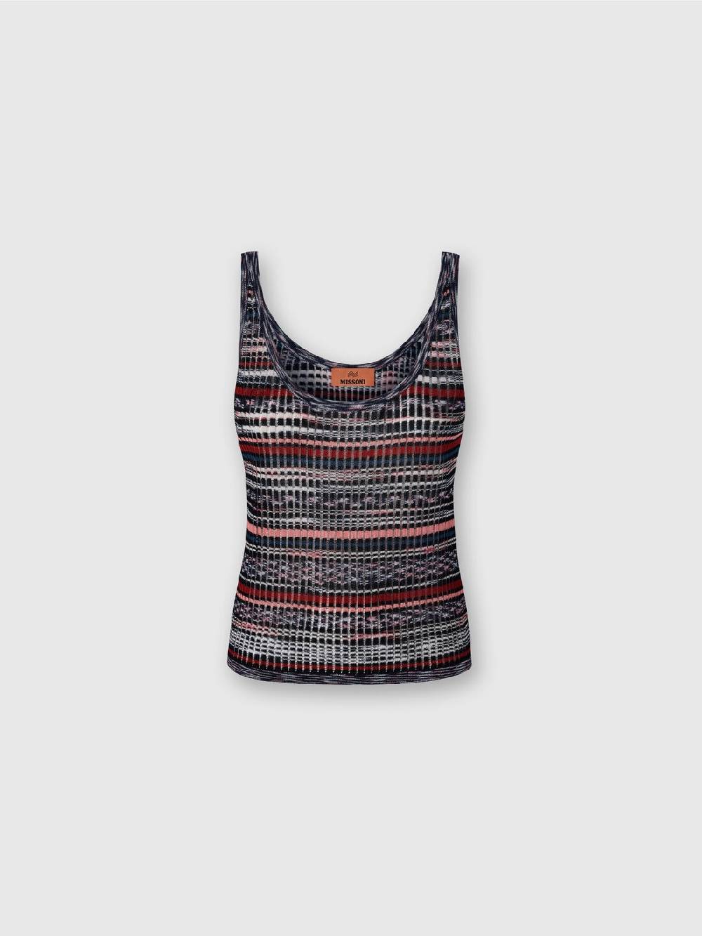 Missoni Canottiera in viscosa a costine fiammata Saldi Di Fabbrica