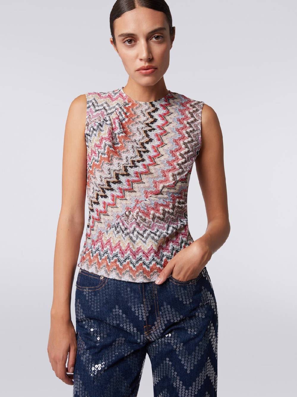 Missoni Canottiera girocollo zig zag con arricciature I Più Venduti