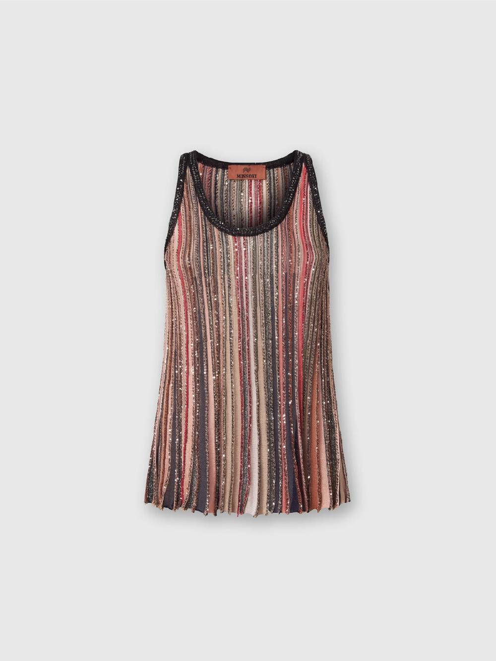 Missoni Canottiera in maglia a righe verticali con paillettes In Saldo